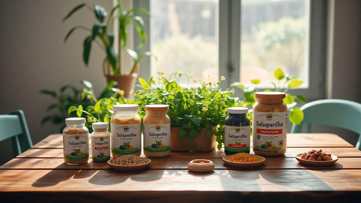 Comparação entre salsaparrilha e outros suplementos