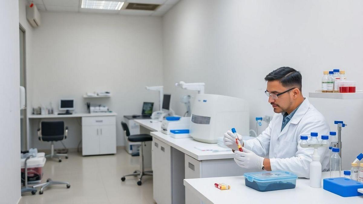 Exame de testosterona em laboratórios